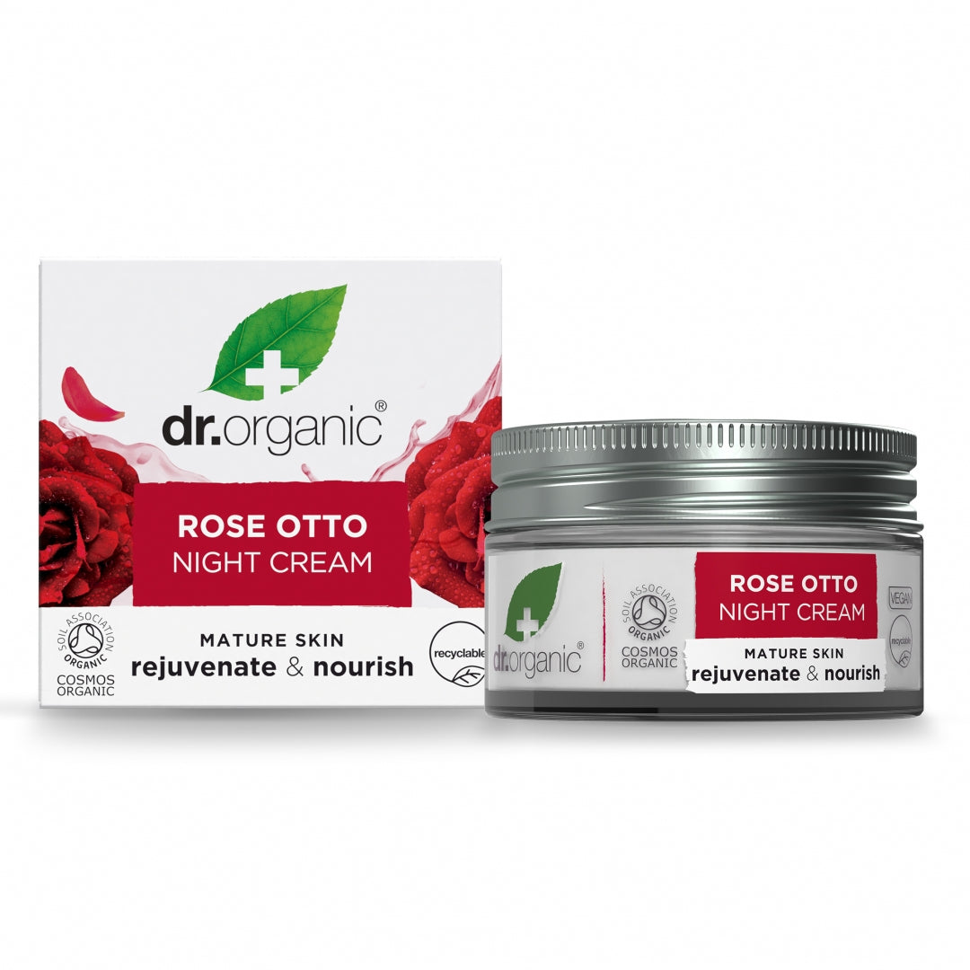 Crema Facial De Noche Rosa Damasco Dr. Organic 50 Ml_0