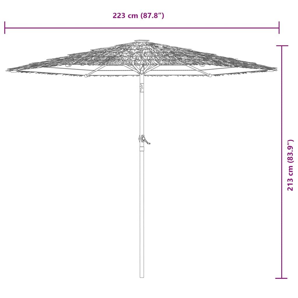 Vidaxl Sombrilla De Jardín Con Leds Poste Acero Marrón 223x223x213 Cm_2