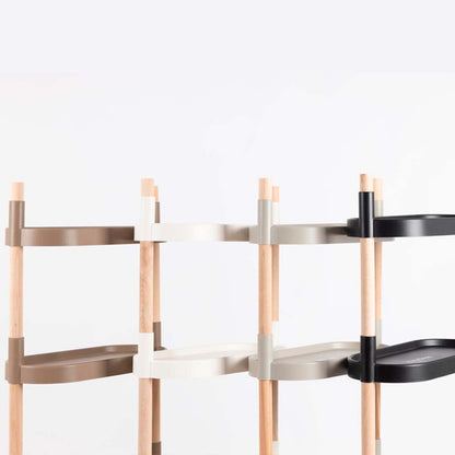 Soporte Modular Citysens De 8 Bandejas – Negro, Polipropileno 100% Reciclado Y Madera Ecológica Pefc_1