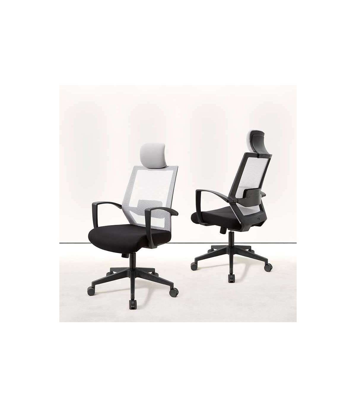 Silla Despacho Giratoria Elevable Acabado Negro/gris 63 Cm(ancho) 117-124 Cm(altura) 51cm(_0