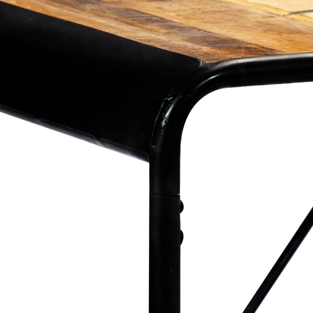 Mesa De Comedor De Madera Maciza De Mango Rugosa 180x90x76 Cm_3