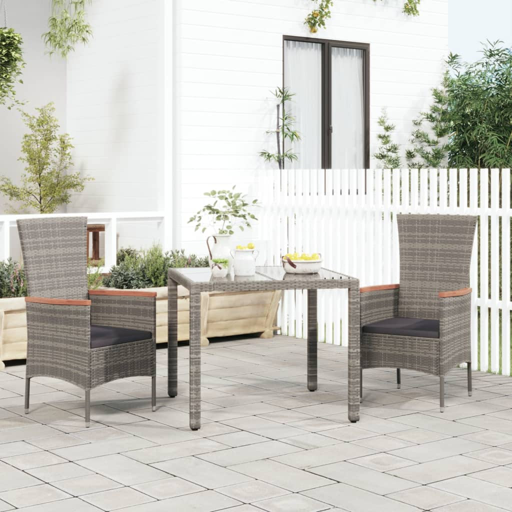 Vidaxl Sillas De Jardín Con Cojines 2 Unidades Ratán Sintético Gris_1