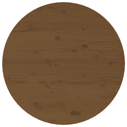Mesa De Centro De Madera Maciza De Pino Marrón Miel Ø 55x45 Cm_4