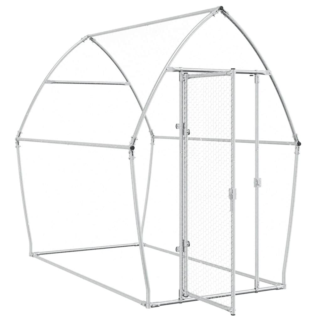 Vidaxl Jaula Para Gallinas Acero Galvanizado Plateado 200x105x182 Cm_3