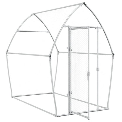 Vidaxl Jaula Para Gallinas Acero Galvanizado Plateado 200x105x182 Cm_3