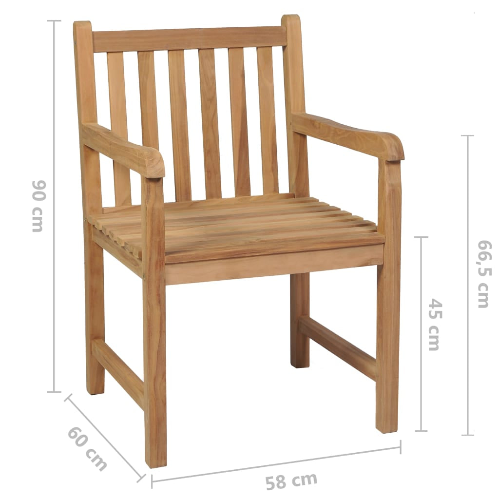 Vidaxl Sillas De Jardín 6 Uds Madera Maciza Teca Cojines Verde Brillo_2