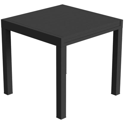 Outsunny Mesa De Jardín Exterior Extensible 80/160x80 Cm De Aluminio Negro_4