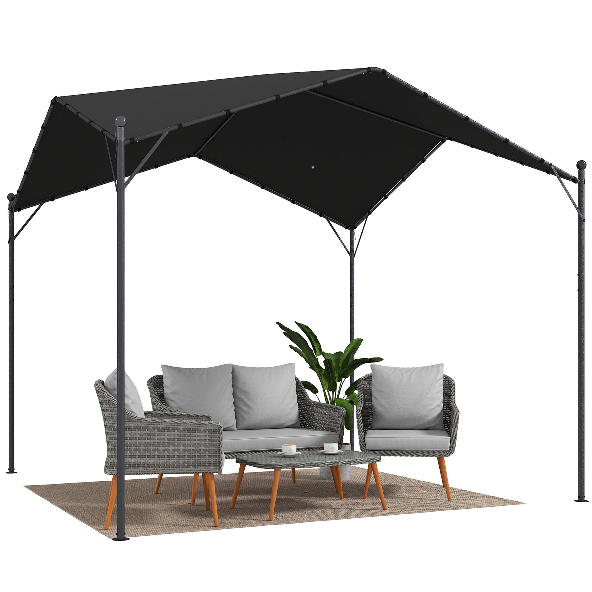 Outsunny Pérgola De Jardín 3x3 M_0