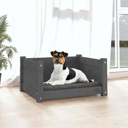 Cama Para Perros Madera Maciza De Pino Gris 55,5x45,5x28 Cm / Vetonek_1