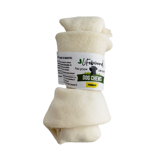 Lifebound - Hueso Masticable Natural Para Perros De Piel De Ternera En Forma De Hueso Sabor Natural - 10 Pzas - S