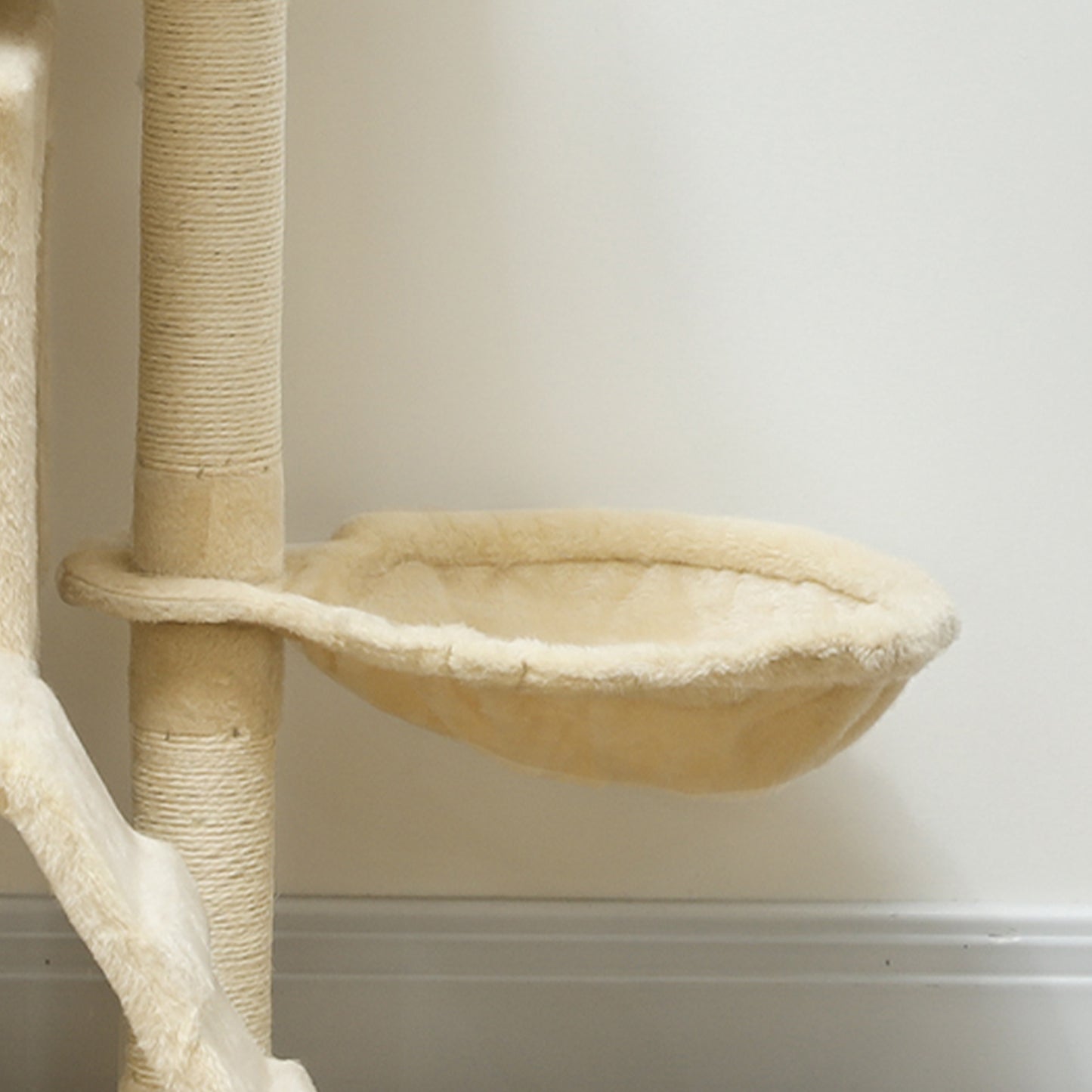 Pawhut Árbol Rascador Para Gatos 140 Cm Con Múltiples Plataformas Beige_3