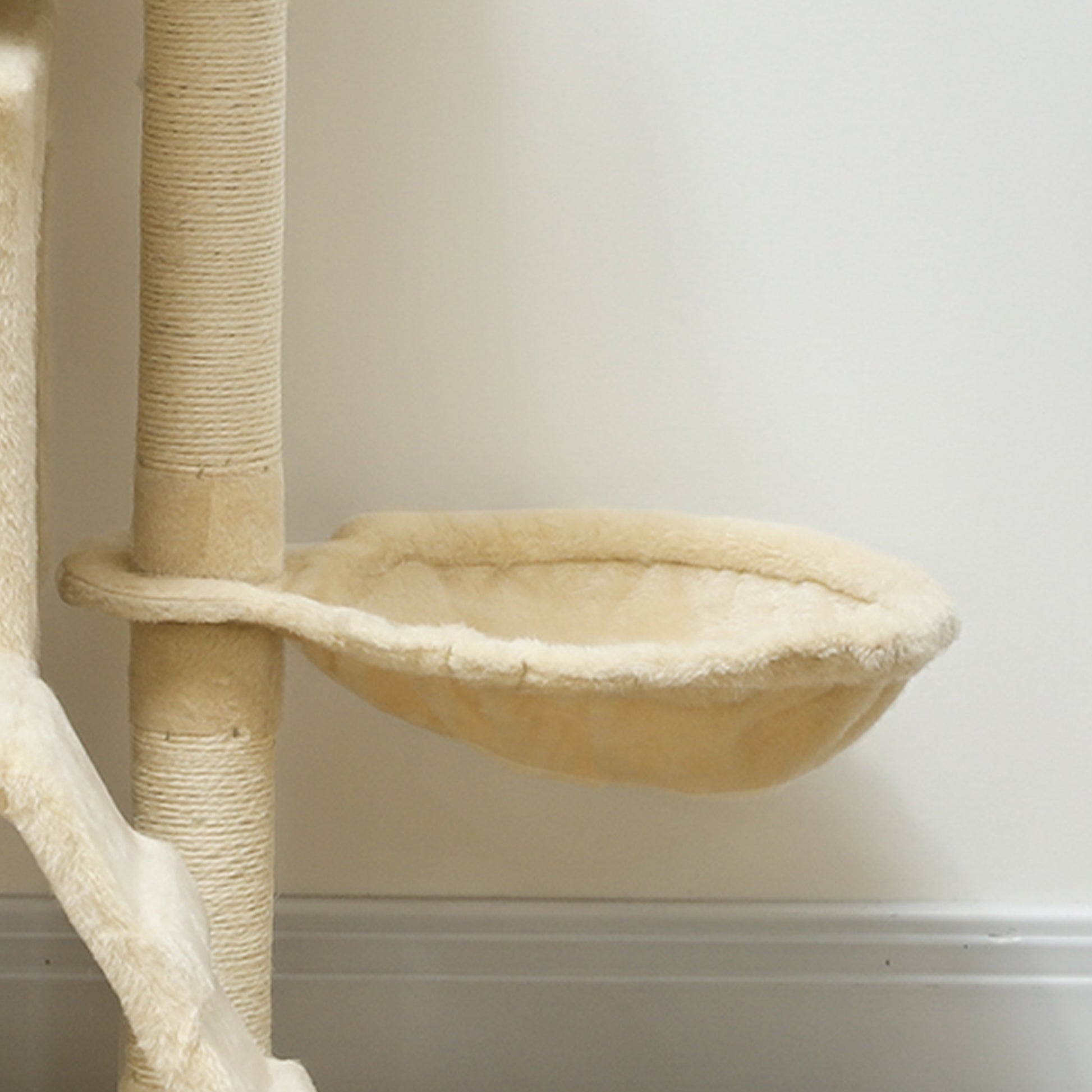Pawhut Árbol Rascador Para Gatos 140 Cm Con Múltiples Plataformas Beige_3