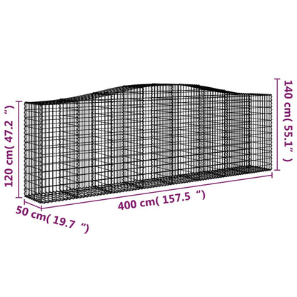 Cestas De Gaviones 8 Uds Forma De Arco Hierro 400x50x120/140 Cm_5