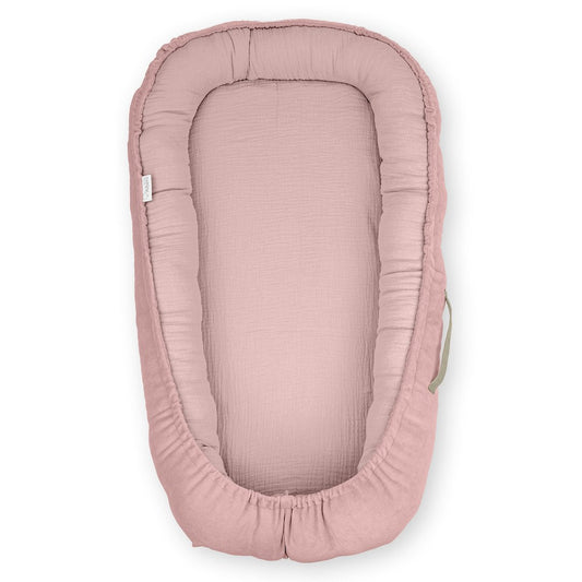 Cuna Nido Colecho Bebe Muselina Rosa Empolvado_0