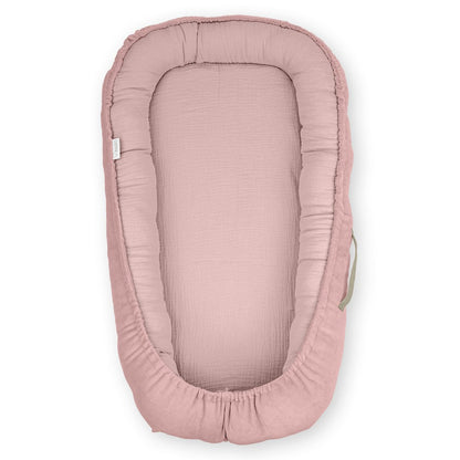 Cuna Nido Colecho Bebe Muselina Rosa Empolvado_0