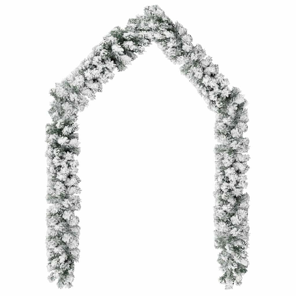 Vidaxl Guirnalda De Navidad Con Nieve Flocada Verde 10 M Pvc_1