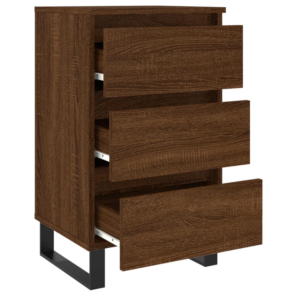 Mesitas Noche 2 Uds Madera Ingeniería Marrón Roble 40x35x69 Cm_4