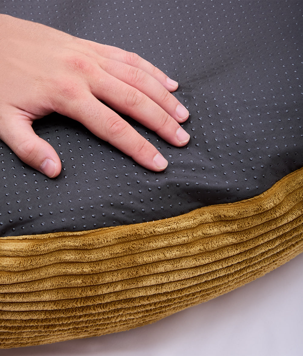 Cafide Cama Donut Para Perro Con Tejido De Pana Naranja. Modelo Nuba. Talla L (100x100x25 Cm)_2