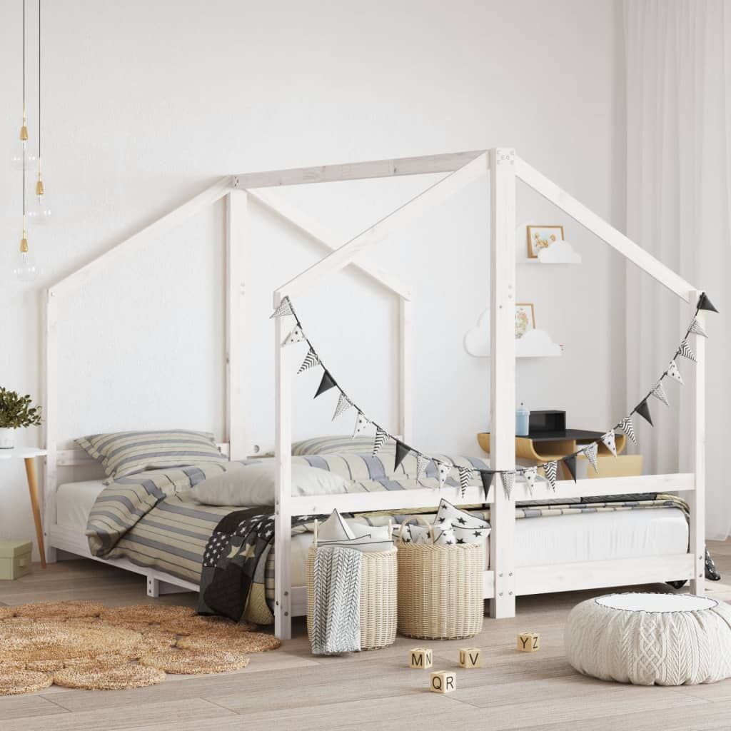 Vidaxl Estructura De Cama Para Niños Madera Pino Blanco 2x(80x200) Cm_1