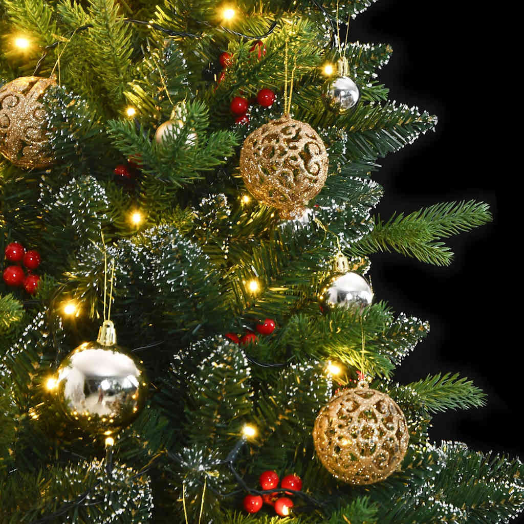 Vidaxl Árbol De Navidad Artificial Con Bisagras 300 Led Y Bolas 240 Cm_1