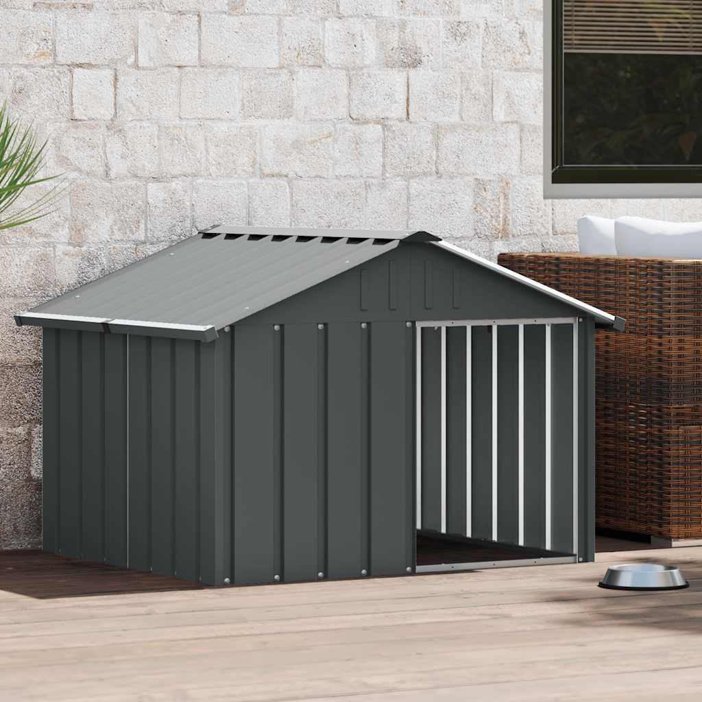 Casa De Perro Acero Galvanizado Antracita 116,5x103x81,5 Cm_2