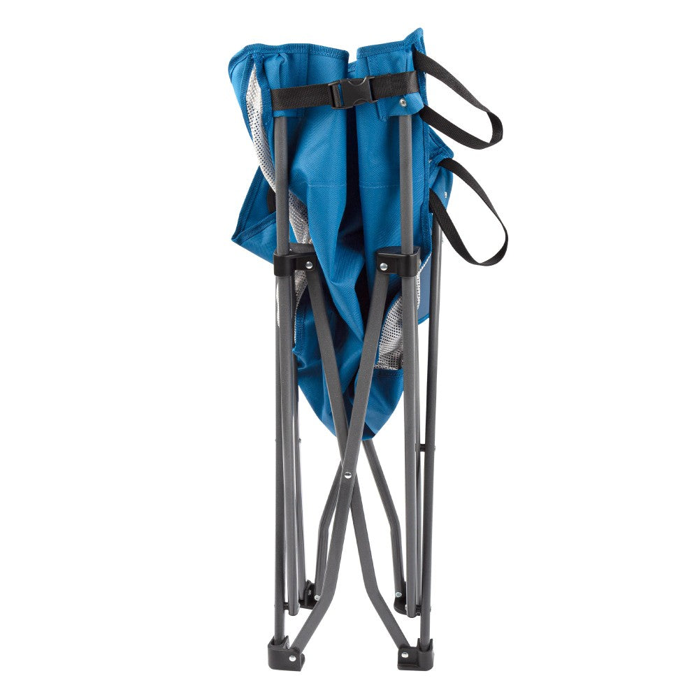 Sillón Plegable Camping Antivuelco Azul C/posavasos Y Bolsillo Aktive_5