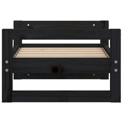 Vidaxl Cama Para Perros Madera Maciza De Pino Negro 55,5x45,5x28 Cm_5