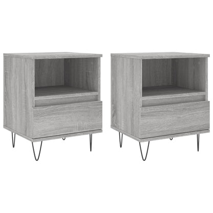 Mesita De Noche 2 Uds Madera Ingeniería Gris Sonoma 40x35x50 Cm_0