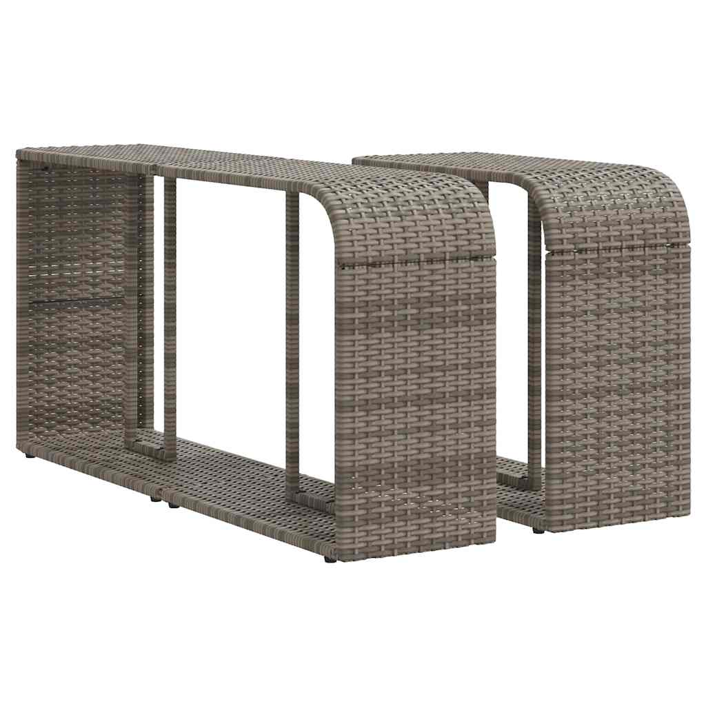Set De Sofás De Jardín 11 Pzas Y Cojines Ratán Sintético Gris / Vetonek_3