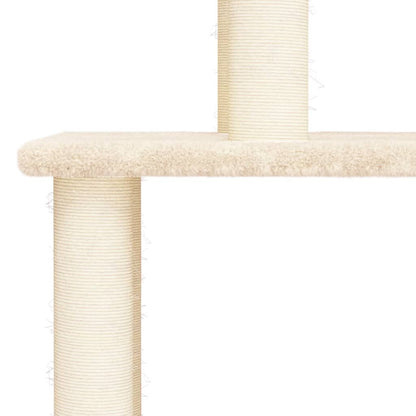 Vidaxl Rascador Para Gatos Con Postes De Sisal Color Crema 149 Cm_4