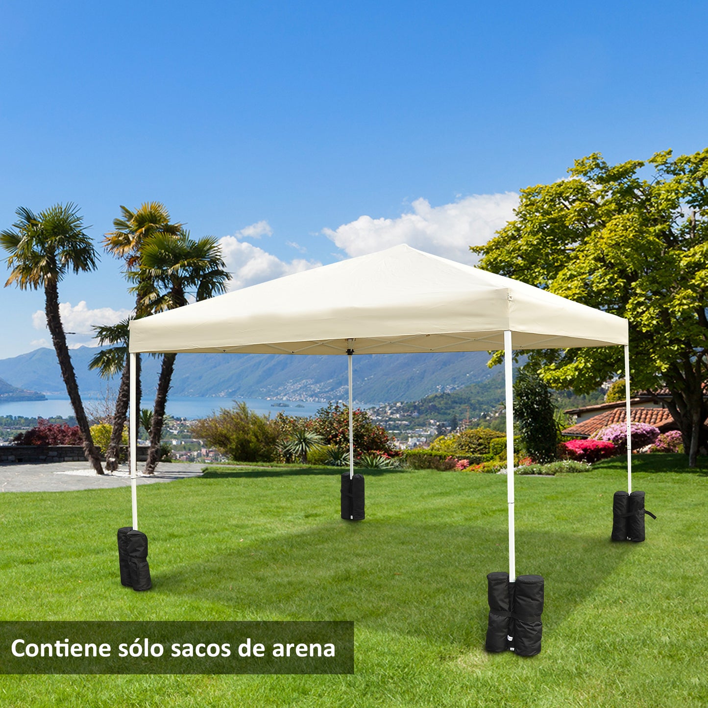 Outsunny Pack 4 Pesos Para Carpas Cenador Pabellón Gazebo Negro_1