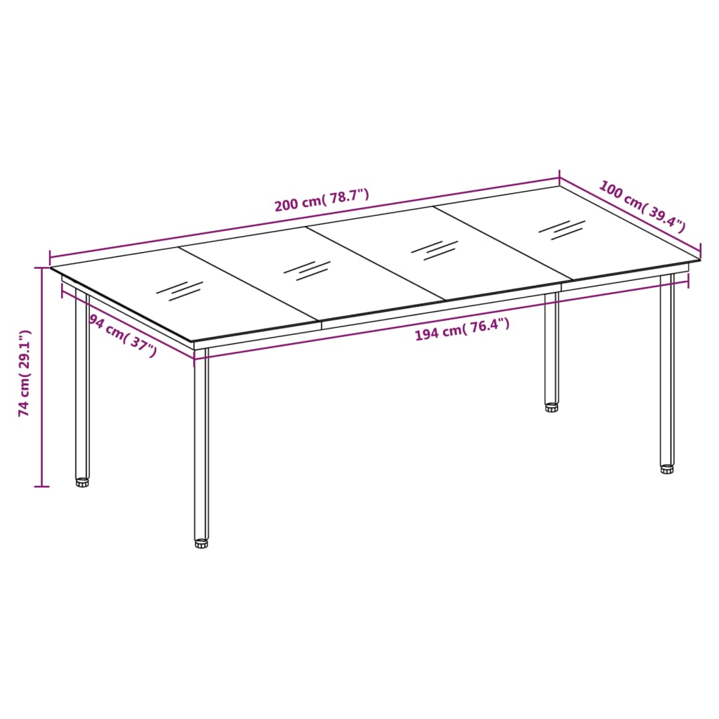 Juego De Comedor De Jardín 7 Piezas Marrón / Vetonek_4