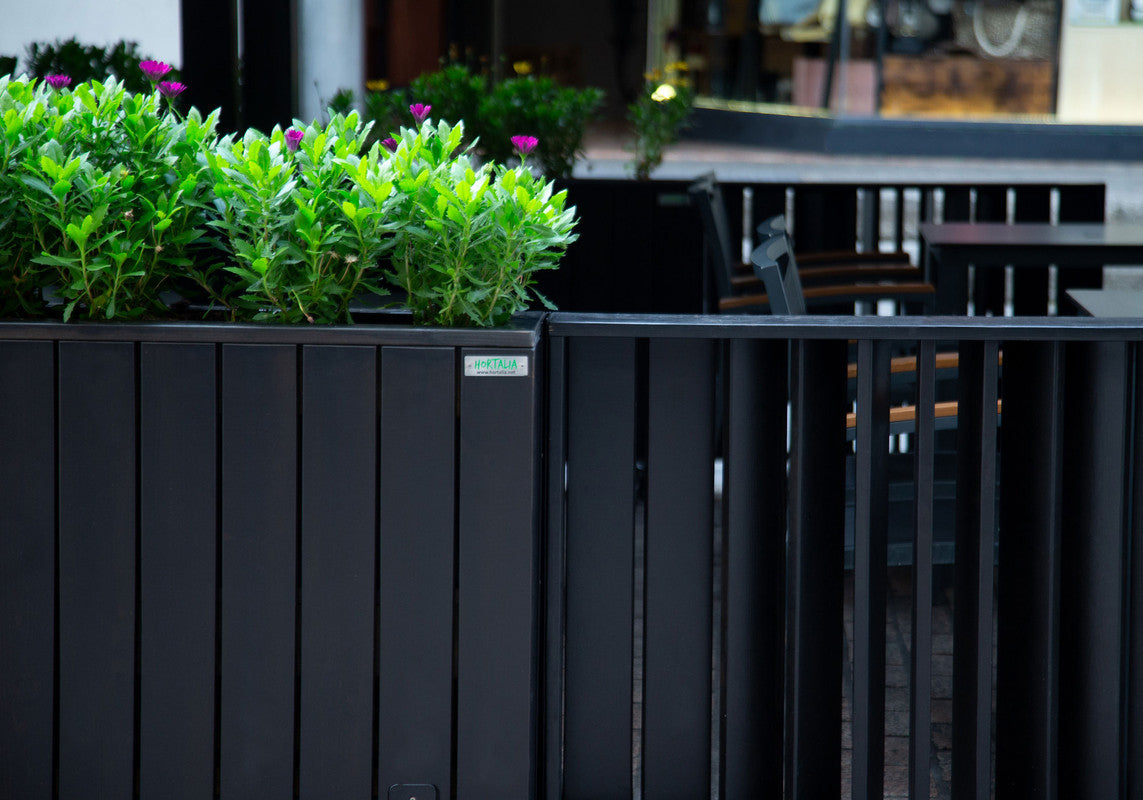 Jardinera Alta De Madera Autoportante 100x34,5x80 Cm Ebony Black Hortalia_4