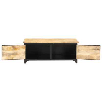 Mesa De Centro De Madera Maciza De Mango 90x50x35 Cm_2