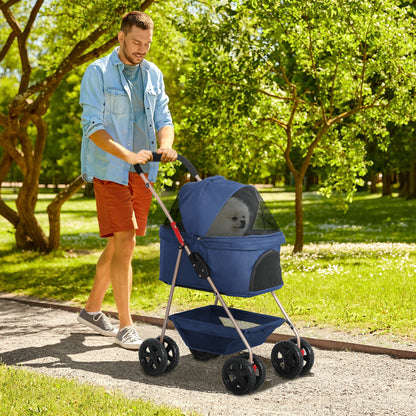 Pawhut Carrito Para Perros Plegable 3 En 1 Con Cesta De Almacenaje 76x50x102 Cm_1