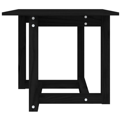 Mesa De Centro De Madera Maciza De Pino Negra 50x50x45 Cm_1