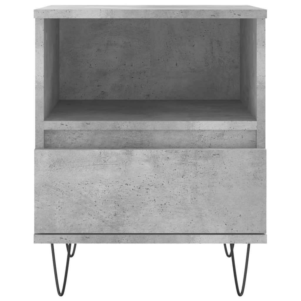 Mesita De Noche Madera De Ingeniería Gris Hormigón 40x35x50 Cm_4