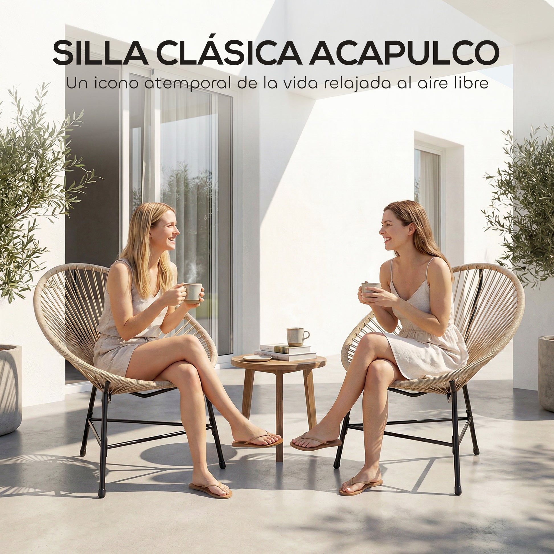 Outsunny Conjunto De 2 Sillas Acapulco De Jardín De Ratán Sintético_3