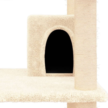 Vidaxl Rascador Para Gatos Con Postes De Sisal Color Crema 162 Cm_5