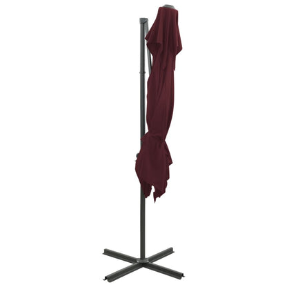 Vidaxl Sombrilla Jardín Voladiza Cubierta Doble Rojo Burdeos 250x250cm_3