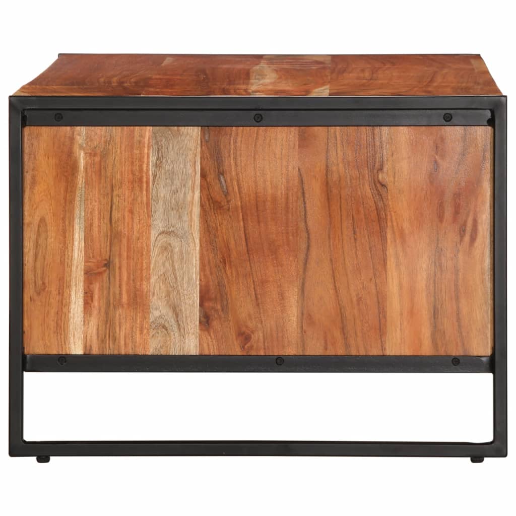 Mesa De Centro Madera Maciza De Acacia 90x55x40 Cm_4