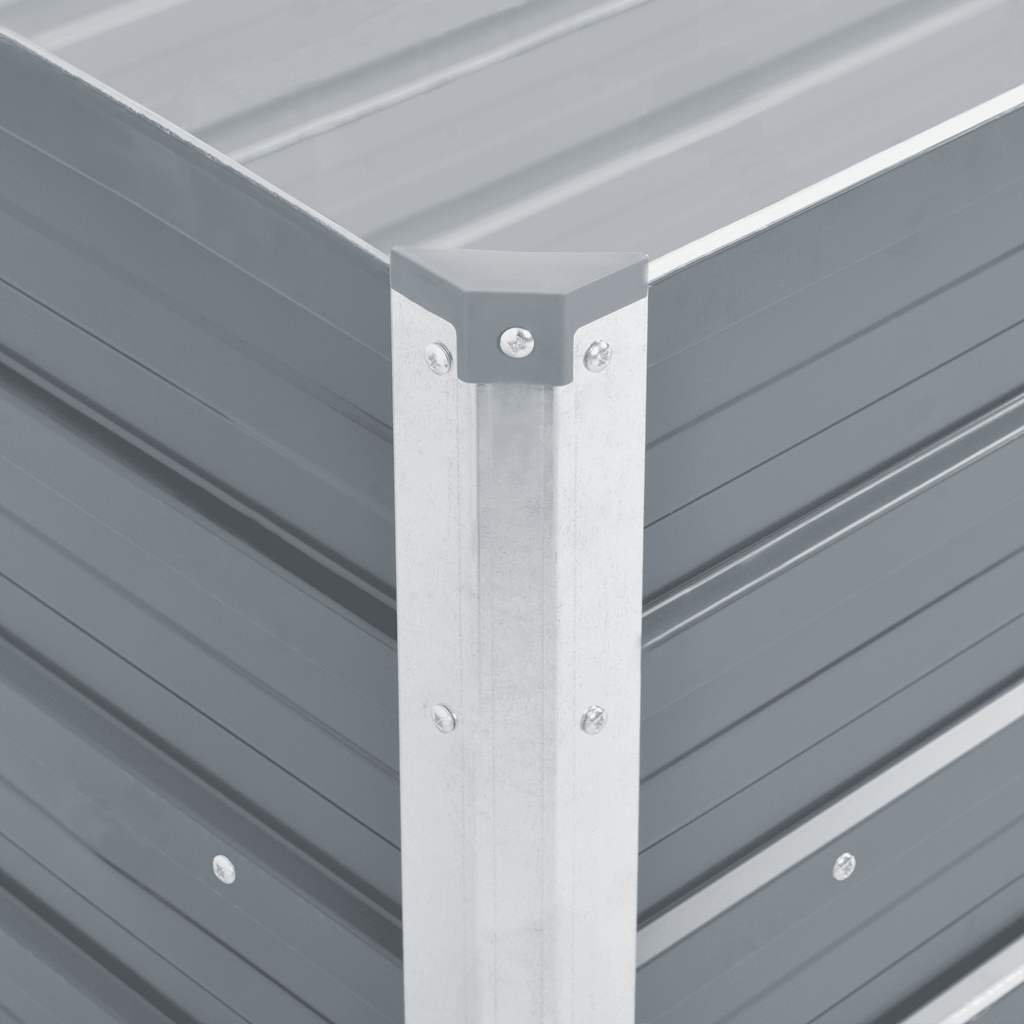 Arriate De Jardín De Acero Galvanizado Gris 100x40x45 Cm_4