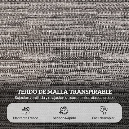 Outsunny Tumbona Plegable Con Orificio De Lectura 145x72x89 Cm Gris_5