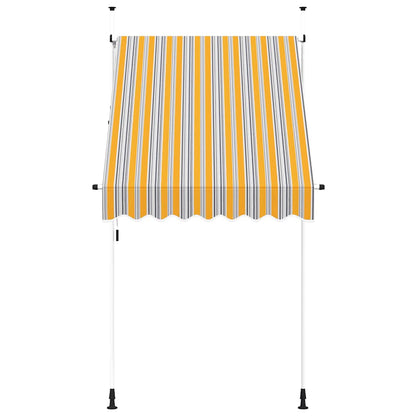 Toldo Manual Retráctil 150 Cm Amarillo Y Azul Rayas_2