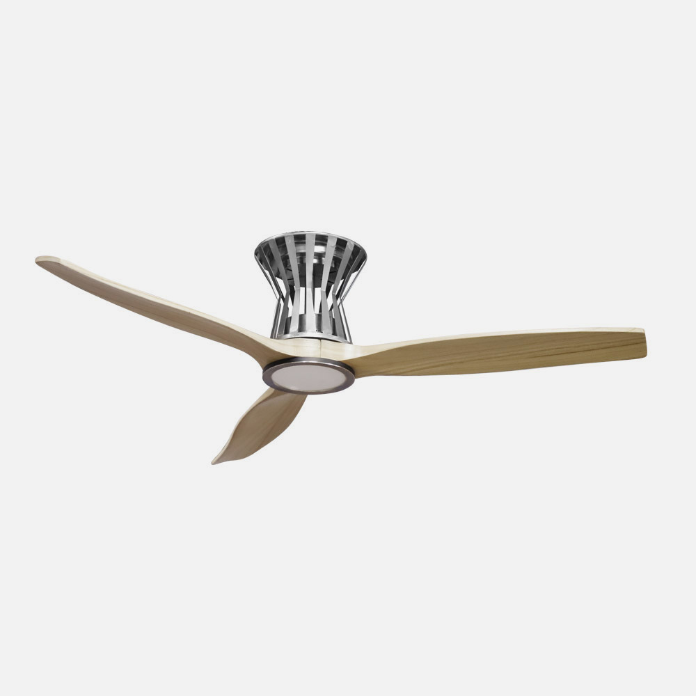 Ventilador Dc Baltir 18w Níquel/haya 3 Aspas 132d Reg. Intensidad 2250lm 3000k-6000k C/remoto, Timer, Mem._2