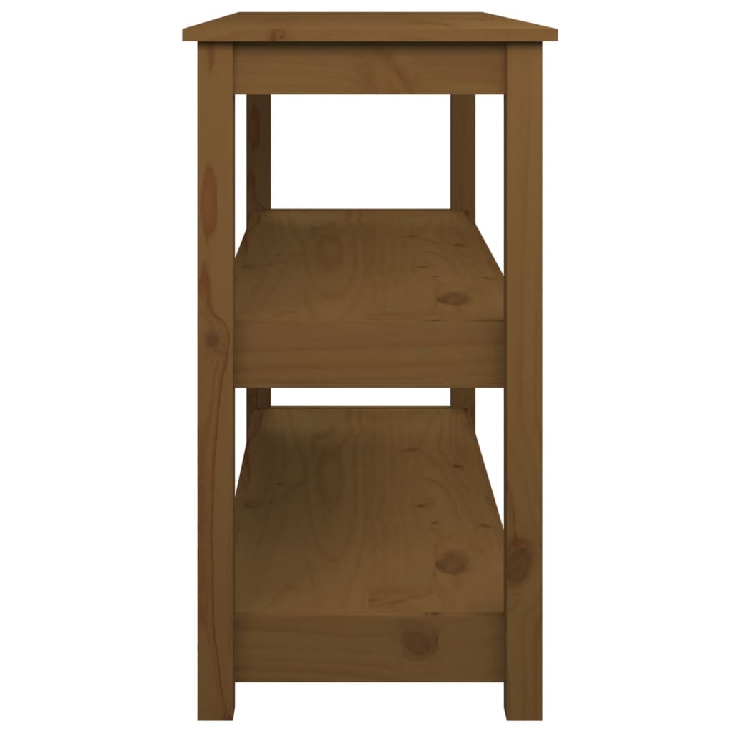 Mesa Consola De Madera Maciza De Pino Marrón Miel 110x40x74 Cm_4