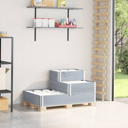 Arriate Elevado De 3 Niveles Madera Maciza Pino Gris 120x80 Cm_1