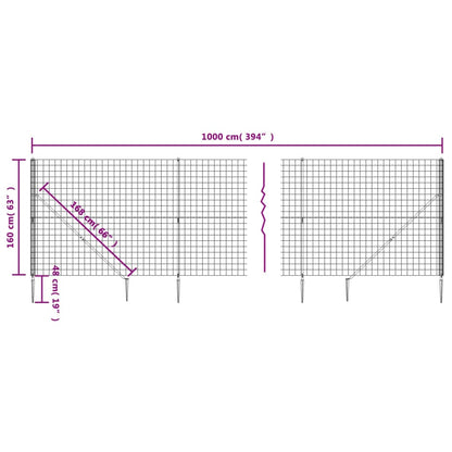 Cerca De Alambre Con Pinchos De Anclaje Gris Antracita 1,6x10 M / Vetonek_3