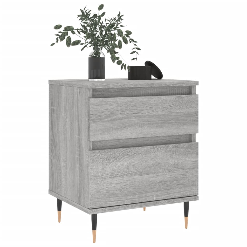 Mesita De Noche 2 Uds Madera Ingeniería Gris Sonoma 40x35x50 Cm_1