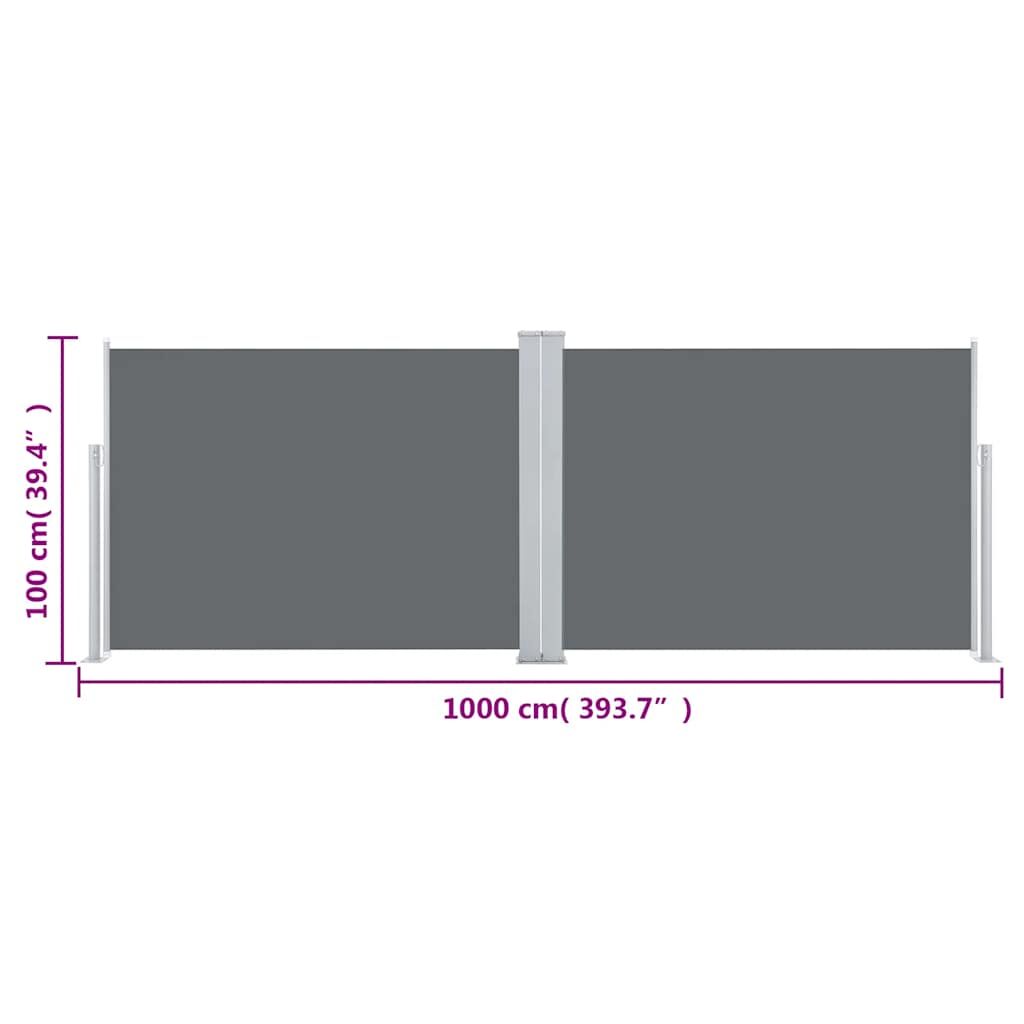 Vidaxl Toldo Lateral Retráctil Gris Antracita 100x1000 Cm_2